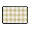Beige And White Gingham Pattern Print Kitchen Mat