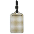 Beige And White Gingham Pattern Print Luggage Tag