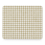 Beige And White Gingham Pattern Print Mouse Pad