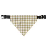 Beige And White Gingham Pattern Print Over The Collar Dog Bandana