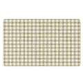 Beige And White Gingham Pattern Print Polyester Doormat
