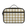 Beige And White Gingham Pattern Print Portable Lunch Bag