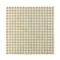 Beige And White Gingham Pattern Print Silk Bandana