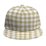 Beige And White Gingham Pattern Print Snapback Cap
