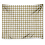 Beige And White Gingham Pattern Print Tapestry