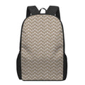 Beige And White Knitted Pattern Print 17 Inch Backpack