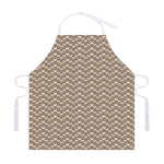 Beige And White Knitted Pattern Print Adjustable Apron