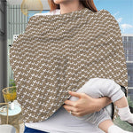 Beige And White Knitted Pattern Print Baby Seat Cover