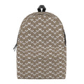 Beige And White Knitted Pattern Print School Backpack