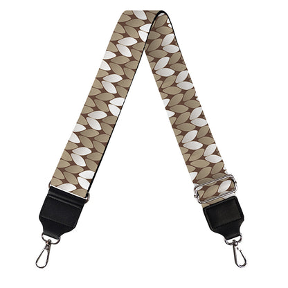 Beige And White Knitted Pattern Print Bag Strap