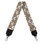 Beige And White Knitted Pattern Print Bag Strap