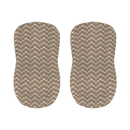 Beige And White Knitted Pattern Print Bar Stool Covers