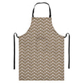 Beige And White Knitted Pattern Print Bib Apron With Pocket