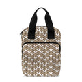 Beige And White Knitted Pattern Print Bible Tote Bag