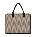 Beige And White Knitted Pattern Print Canvas Tote Bag