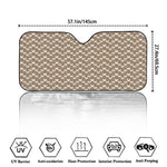 Beige And White Knitted Pattern Print Car Windshield Sun Shade