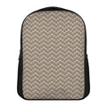 Beige And White Knitted Pattern Print Casual Backpack