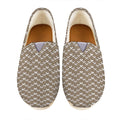 Beige And White Knitted Pattern Print Casual Shoes