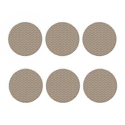 Beige And White Knitted Pattern Print Coaster Set