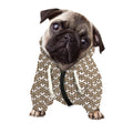 Beige And White Knitted Pattern Print Dog Zip Up Hoodie