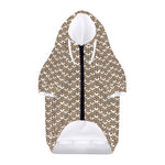 Beige And White Knitted Pattern Print Dog Zip Up Hoodie