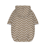 Beige And White Knitted Pattern Print Dog Zip Up Hoodie