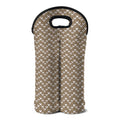 Beige And White Knitted Pattern Print Double Neoprene Wine Tote