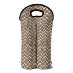 Beige And White Knitted Pattern Print Double Neoprene Wine Tote