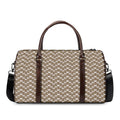 Beige And White Knitted Pattern Print Duffel Bag