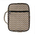 Beige And White Knitted Pattern Print Front Pocket Bible Bag