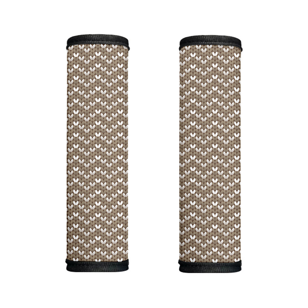 Beige And White Knitted Pattern Print Handle Covers