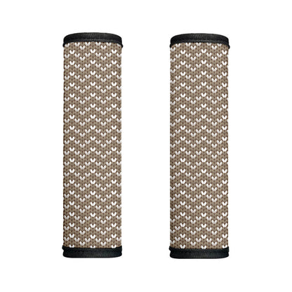Beige And White Knitted Pattern Print Handle Covers