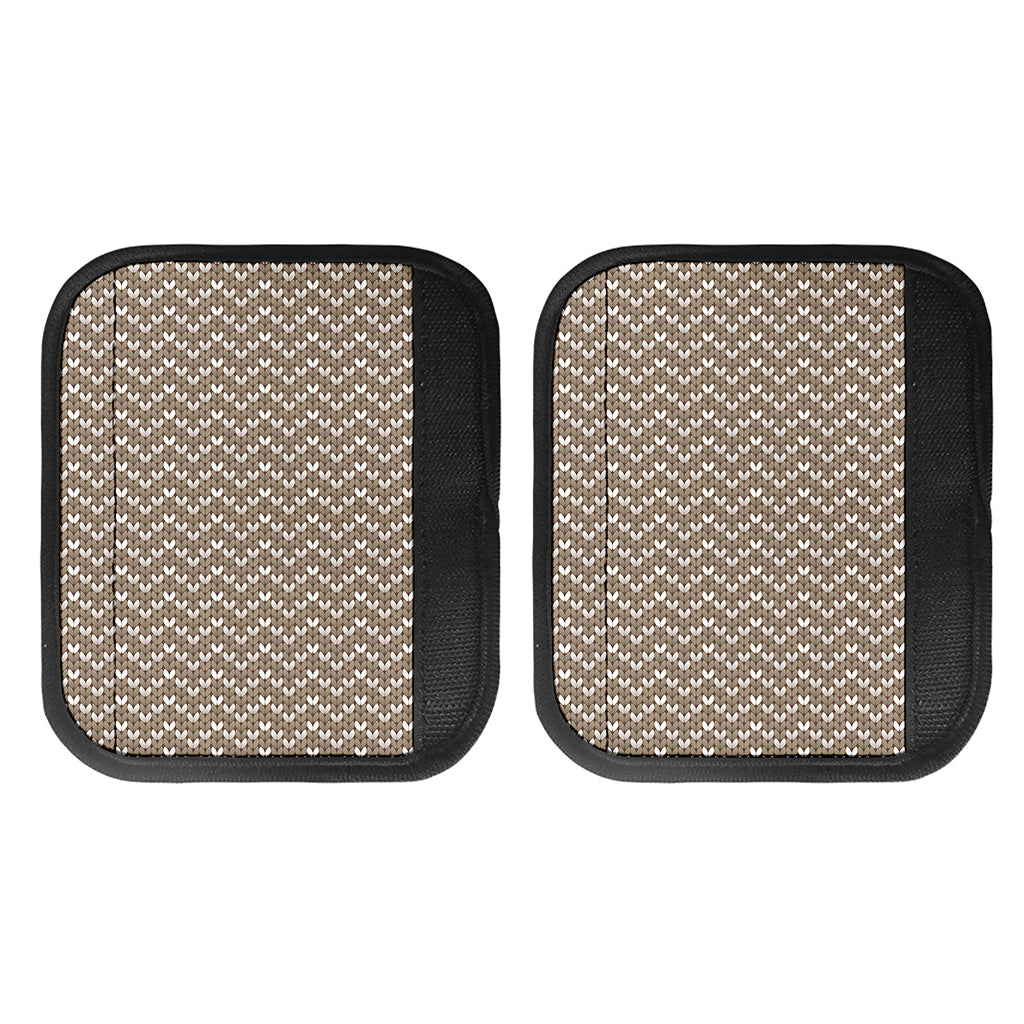 Beige And White Knitted Pattern Print Handle Covers