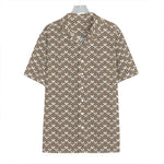 Beige And White Knitted Pattern Print Hawaiian Shirt