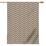 Beige And White Knitted Pattern Print House Flag