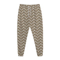Beige And White Knitted Pattern Print Jogger Pants