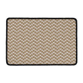 Beige And White Knitted Pattern Print Kitchen Mat