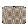 Beige And White Knitted Pattern Print Laptop Sleeve