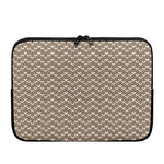 Beige And White Knitted Pattern Print Laptop Sleeve