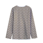 Beige And White Knitted Pattern Print Long Sleeve Short Coat