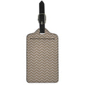 Beige And White Knitted Pattern Print Luggage Tag