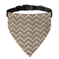 Beige And White Knitted Pattern Print Over The Collar Dog Bandana