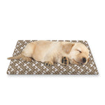 Beige And White Knitted Pattern Print Pet Cooling Mat Cover