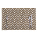 Beige And White Knitted Pattern Print Placemat