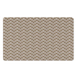 Beige And White Knitted Pattern Print Polyester Doormat
