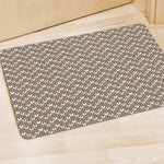 Beige And White Knitted Pattern Print Polyester Doormat