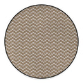 Beige And White Knitted Pattern Print Round Floor Mat