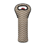 Beige And White Knitted Pattern Print Single Neoprene Wine Tote