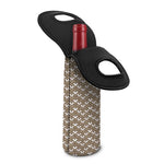 Beige And White Knitted Pattern Print Single Neoprene Wine Tote