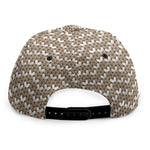 Beige And White Knitted Pattern Print Snapback Cap